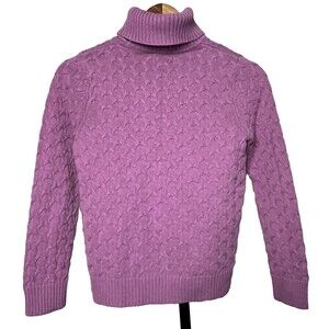 Croft & Barrow Sweater Long Sleeve‎ Turtleneck Pullover Lilac 100% Cotton Small